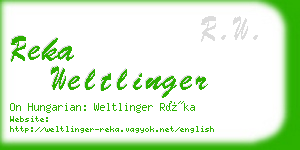 reka weltlinger business card